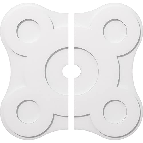 Ekena Millwork CMP32LA2-03000 Luna Architectural Grade PVC Contemporary, Two Piece Urethane Ceiling Medallions 32"OD x 3"ID x 11"C x 1"P