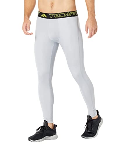 adidas Mens Techfit Aeroready Training Long Running Compression Tights, Halo Silver, X-Small US