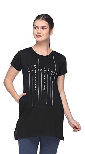 Image of In Love Women's Printed Cotton Plus Size Longline T-Shirt Half Sleeve with Pockets Pack of 2