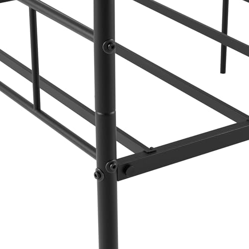Canapé-lit métal 90x190 noir rangement 32 cm Songvas
