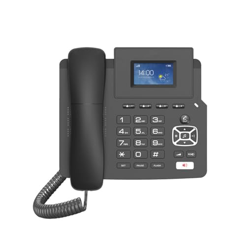 Akfldms Teléfono Fijo Inalámbrico 4G VoIP de Red, Modo Dual, con Red IP SIP, WiFi, para Empresas y Oficinas.