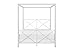DHP Rosedale Metal Canopy Bed Frame with Four Poster Design and Geometric Accented Headboard and Footboard, Underbed Storage Space, Full, White