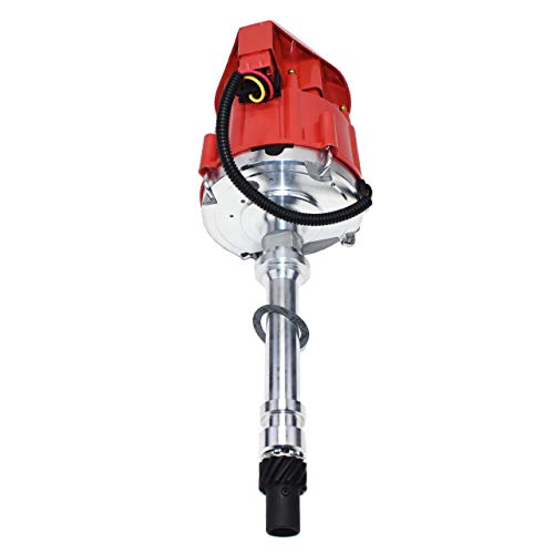 A-Team Performance - Marine Electronic Distributor Hei 65K Volts 4.3L - Compatible With Chevy V6 Mercruiser Omc Volvo Pleasurecraft Chriscraft Crusader Yanmar, Red #TOP4