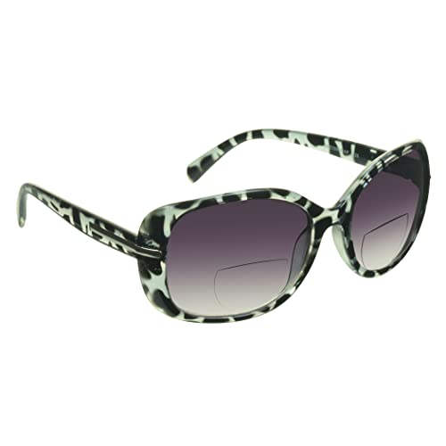 Image of proSPORT Womens Bifocal Reading Sunglasses Rectangular Fit Oversize Gradient Lens +100 to +250 Higher Cheetah Marble Colors