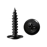 120PCS #8×1' Black Wood Screws,Phillips Modified Truss Head, Quick Metal Self Tapping Zinc Oxide,Use for Furniture, Woodworking,Household Appliances