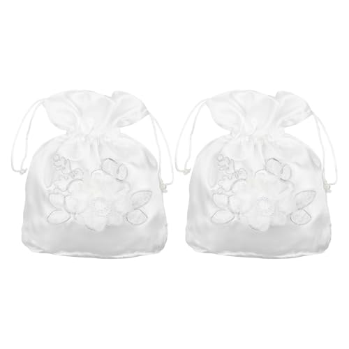 DINHEAROM 2 Bolsas para Recuerdos de Boda: Bolsitas de Regalo de Seda con Cordón - Bolsas para - Elegantes Bolsitas para Recuerdos de Fiesta para Aniversarios y Compromisos
