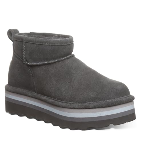 BEARPAW Retro Shorty Boots for Women Graphite Size 6 | Comfortable Warm Wool Lining | Women's Winter Ankle Boots