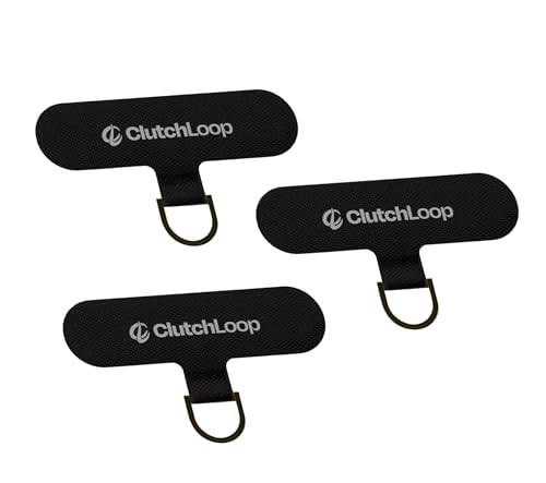 ClutchLoop Anchor-Universal Phone Tether Tab Strong Cell Phone Lanyard Tab and Phone Strap Replacement (Midnight 3 Pack)