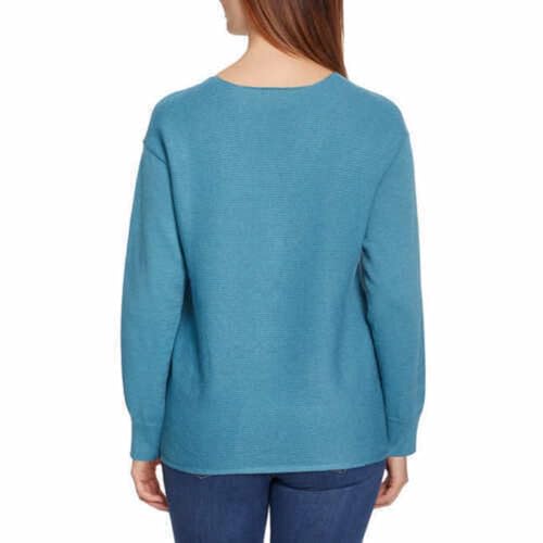 Ella Moss Ladies' Ribbed V-Neck Sweater (US, Alpha, Large, Regular, Regular, Dark Blue)3