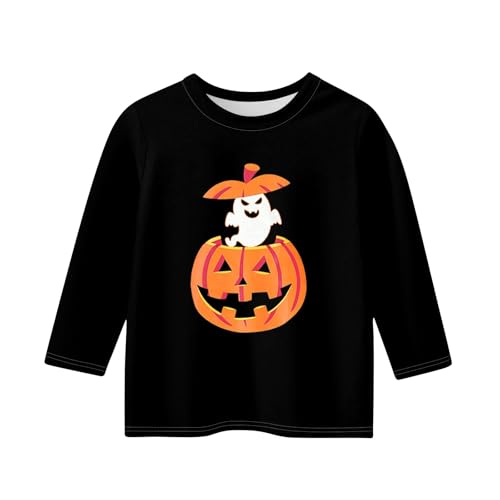 Girls Halloween Shirt Long Sleeve Cute Kids Fall Top Soft Cotton Graphic Tee for Children2