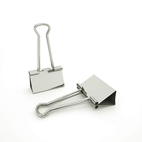 Nctinystore Binder Clips Medium Metal Clamp - 1-1/4 in (1.25 inch) (Silver, Medium, 60 Count)