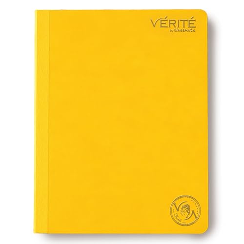 Image of Lay Flat Binding Longbook - Verite by Classmate Ideal for School Students, Sunshine Color, A4 Size, Single Line, Thick Premium 140 Pages with Low Ink Bleed for Smooth Writing Experience
