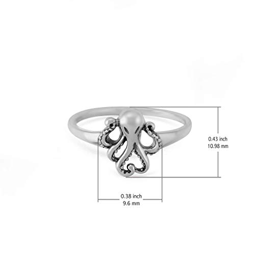 Boma Jewelry Sterling Silver Octopus Ring, Size 8 #TOP3