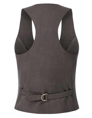 Image of GRACE KARIN Women's Suit Vest Top, Dressy Casual Sleeveless Button Waistcoat, Fromal Steampunk Blazer for Work Office