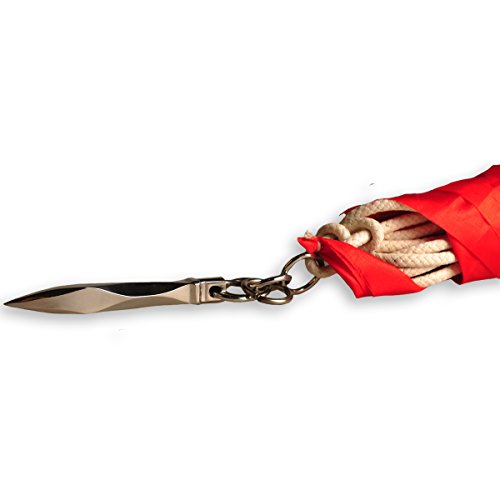 ICNBUYS Traditional Rope Dart Stainless Steel Diamond Style with Free Rope with Red Flag - Thumbnail 2