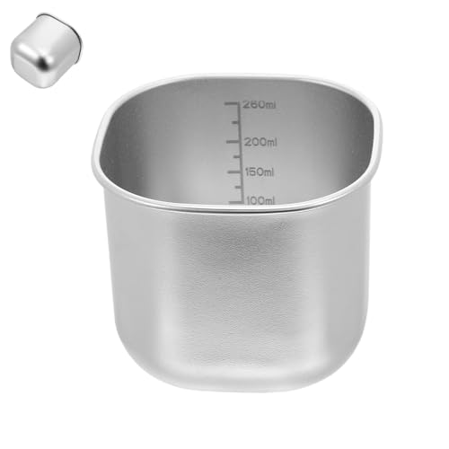 IMIKEYA Misuratore di riso in acciaio inox tazza graduata resistente per cucina mestolo ergonomico per alimenti secchi e liquidi compatibile con pentole per riso per porzionare e