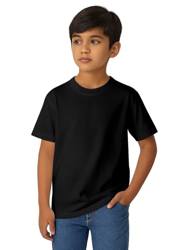Image of Amazon Brand - Anarva Kids Round Neck T-Shirt Cotton Half Sleeve Tee for Boys - Soft & Breathable Everyday Wear
