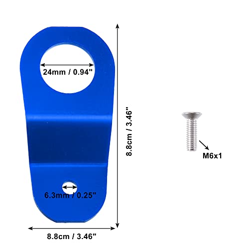 X AUTOHAUX Engine Water Tank Radiator Bracket Radiator Stay Mount Bracket and Washer Kit for Honda Civic 1996-2000 Aluminum Alloy Blue 1 Set
