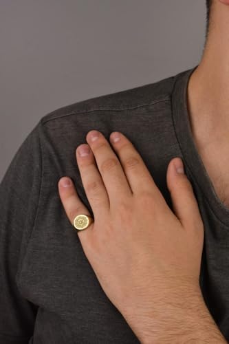 Bague Aigle Aztèque Argent Sterling 925, chevalière plaquée or taille US 5-12,5 - 4