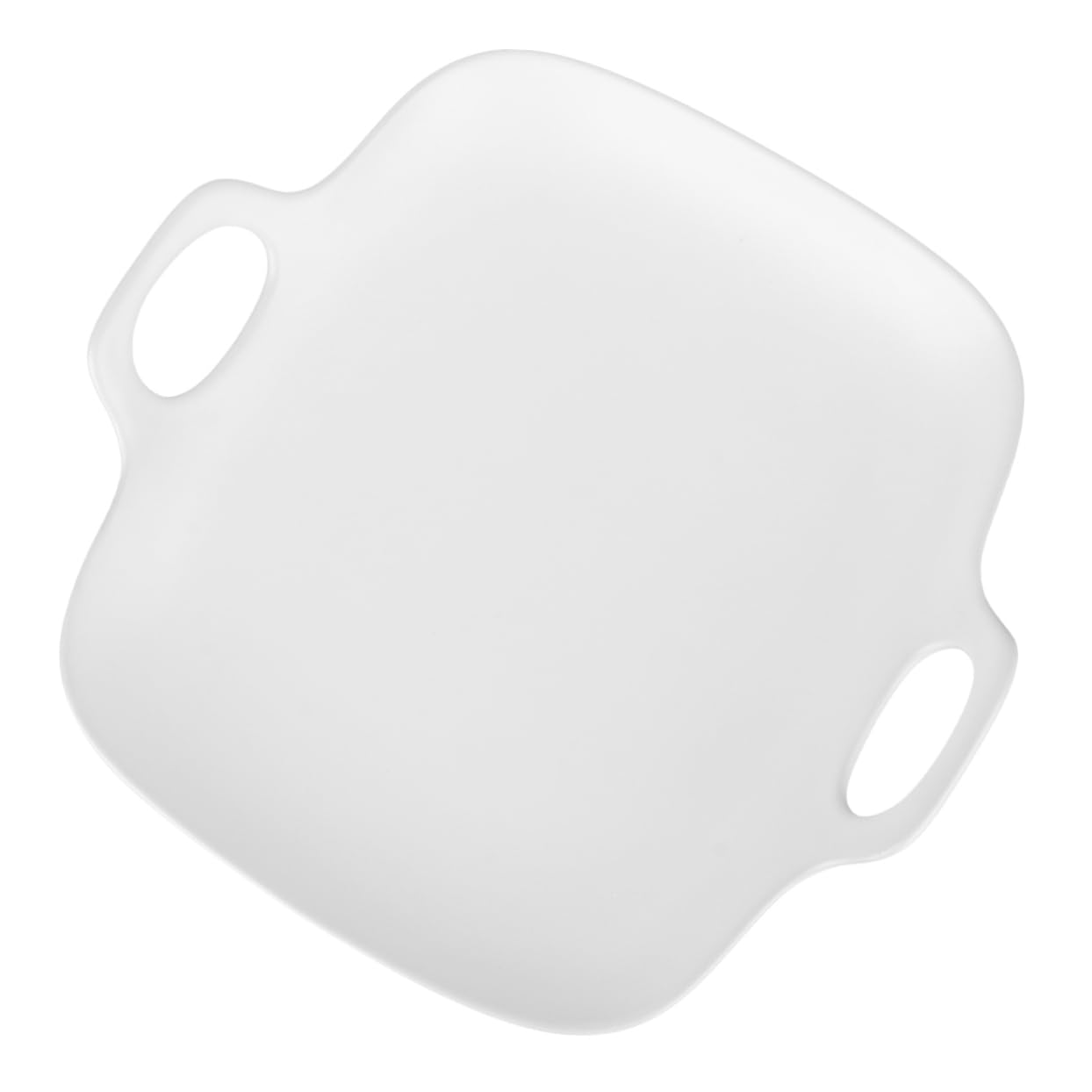 Assiette plate pour dessert en porcelaine mate OUNONA à anses pour vos repas de fête