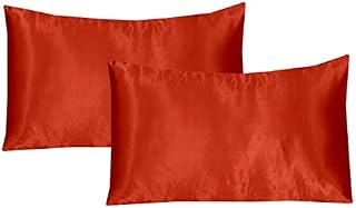 My home store Satin Pillow Cases 2 Pack - White Silk Pillowcase for Hair and Skin - Standard Size with Hypoallergenic Envelope Closure, 50 x 75 cm