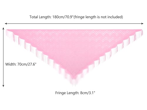 Shawls and Wraps for Evening Dresses, Lace Mesh Fringe Triangle Scarves for Wedding Formal Party3