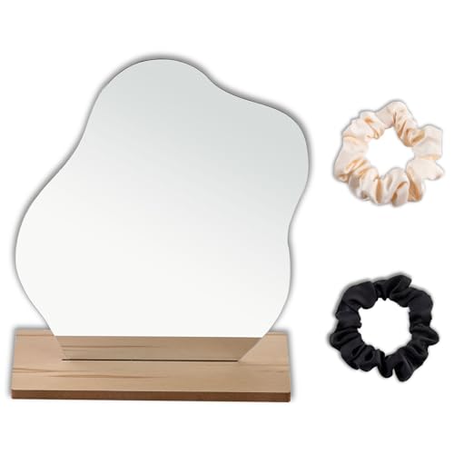 BSITSSS Espejo de Maquillaje Acrílico, Sin Marco Espejo de Mesa, Irregular Espejo Tocador, Espejo Maquillaje para Tocador Baño Mesa Maquillaje y Aesthetic Room Decor