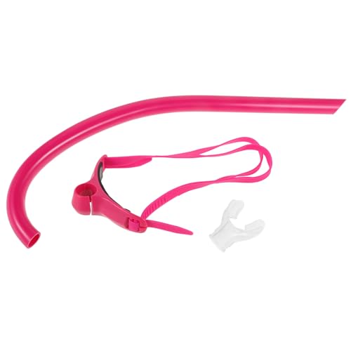 WESIEVYA Snorkel para Natación Frontal Ajustable para Adultos, Equipo de Snorkel para Nadar, Tubo de Respiración para Entrenamiento Acuático, Color Rosa, Material Caucho y Plástico, Uso