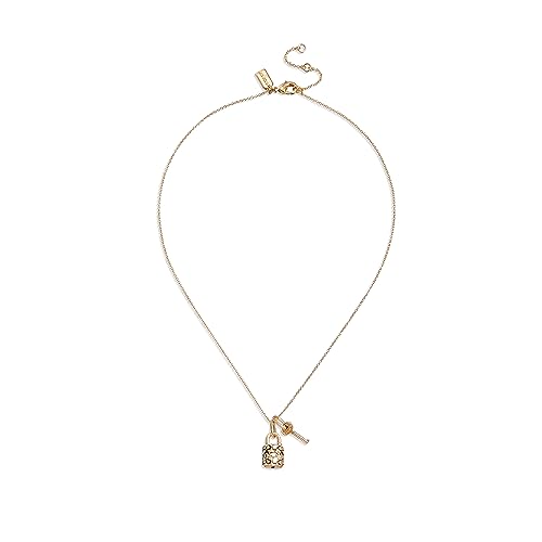 Coach Women's Quilted Padlock & Key Necklace2
