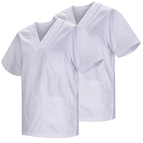 MISEMIYA - Packung 2 STK. - SANITÄRE CASACA Unisex SANITÄRE Uniformen SANITÄRE UNIFORM MEDIZINISCHE UNIFORM - Ref. 817 * 2 - Medium, Weiß 21 – Bild 2