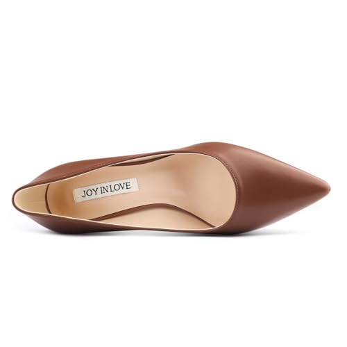 Image of JOY IN LOVE Women's Pointed Toe Chunky Block Heel Pumps