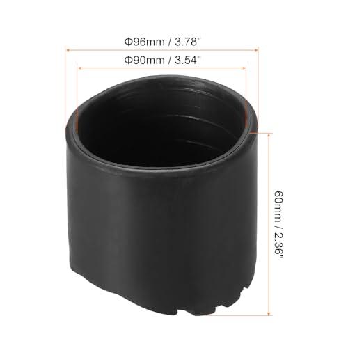 PATIKIL Ladder Non Slip Feet 3.5"/90mm, 2Pcs Rubber Round Foot Protective Mat Cushion Replacement for Telescopic Folding Extension Ladder Protection, Black by PATIKIL - Image 2