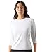MeMoi Women's Bonded 3/4-Sleeve Tag-Free Layering Top White S