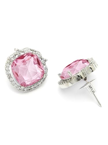 Image of Karatcart Women Green American Diamond Stud Earrings