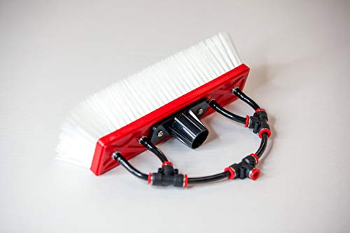 Tucker Dual Trim Nylon Standard Size, Water Fed Nylon Brush With 4 Pencil Jets, For Window And Solar Panel Cleaning, By Rhg Products #TOP3