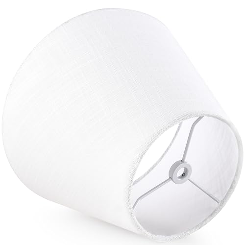 GOSO 9" Small White Lamp Shades for Table Lamps Set of 2 Bell,5"×*9"×6.4" (Spider) Modern Wall Lamp Shade Linen Replacement for Bedroom,Scalloped Lampshade Fabric-No Assembly Required by GO&SO - Image 5