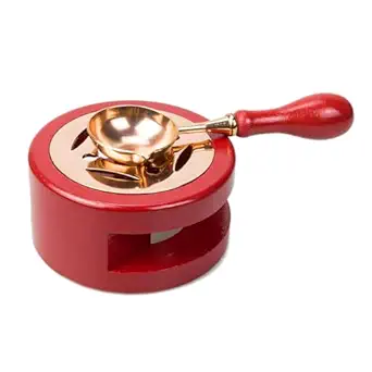 Levin Wax Seal Kit Wax Seal Warmer Wax Seal Stamp Wax Seal Spoon Wax Seal Stamp Wax Seal Furnace with Melting Spoon and Wax Seal Stamp for Melting Wax Seal Sticks or Sealing Wax Beads ASSORTED COLOR