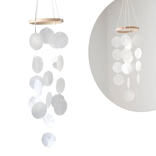 LUMOOM Muschel Windspiele, Boho Deko Muschel Traumfänger Girlanden, Einzigartiger Herrlicher Klang, Windspiel Garten Hängend Deko für Terrasse Rasen Garten, Kreis (Weiß) LUMOOM Muschel Windspiele, Boho Deko Muschel Traumfänger Girlanden, Einzigartiger Herrlicher Klang, Windspiel Garten Hängend Deko für Terrasse Rasen Garten, Kreis (Weiß)