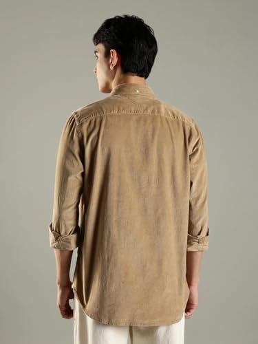 Image of Solid Regular Fit Cotton Shirt