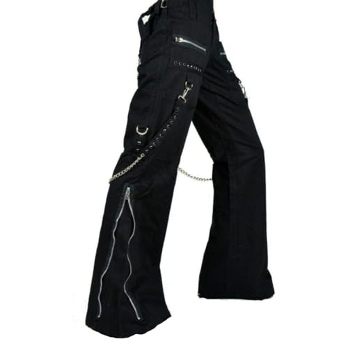 Women's Chains Black Rhinestones Gothic Punk Emo Pants Straps Baggy Pants3
