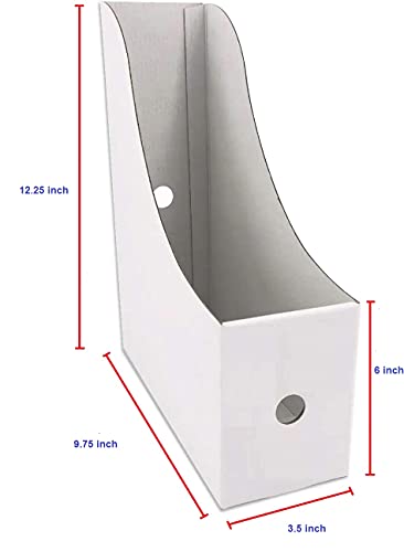 Qqoutlet Cardboard Magazine File Holder ,Magazine Organizer,Document Organizer, Storage Box. (5), Whte #TOP2