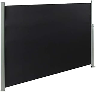 display4top Side Awning,Side Blind Extendable Sun and Wind Protection Privacy Screen for Balcony, Patio, Garden,Grey (180 x 300 cm)
