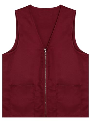 Kids Unisex Zipper Volunteer Waistcoat Girls Boys Supermarke Uniform Vest Tank Top Workwear3