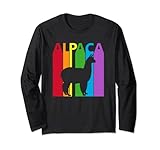 Niedlicher Regenbogen-Alpaka-Tierliebhaber Langarmshirt