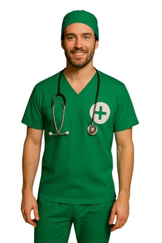 Costume de chirurgien pour adulte déguisement de médecin pour homme bleu
