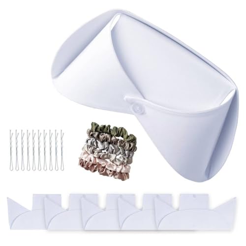 5-Pack White Nurse Caps Set with 6 Scrunchies and 10 Hair Clips Ideal for Nursing Graduation Parties Stage Performances Role Play and Halloween Costumes.