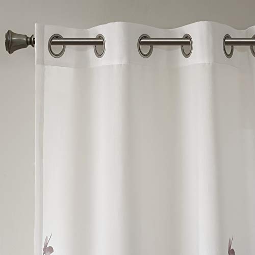 Madison Park Cecily Semi Sheer SINGLE Panel Window Curtain Burnout Botanical Print, Easy To Hang - Image 4