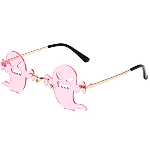 LASPOR Halloween Rimless Devil Shape Sunglasses for Women Men Eyewear Trendy Cosplay Party Sunglasses2