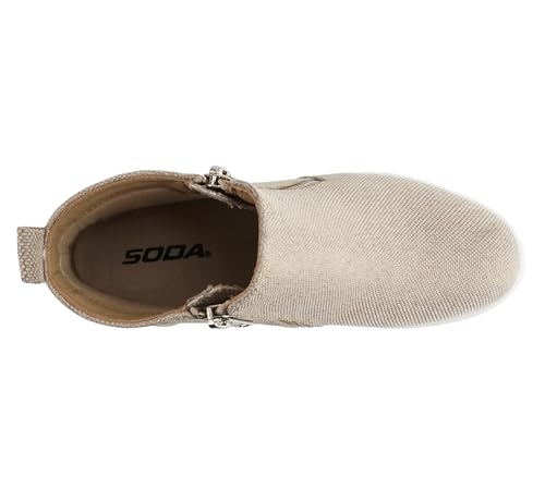 Image of Soda Taylor Hidden Wedge Sole Booties Ankle Heels Sneaker Shoes Side Zipper