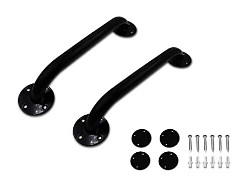 PEPE Mobility Agarraderas Baño para Mayores 30 cm (x2 uds), Barra de Agarre de Acero, Asa de Ducha, Negro
